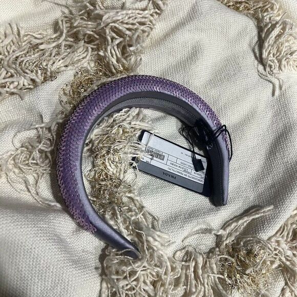 Prada Sequin Purple Logo Headband NEW main image 11